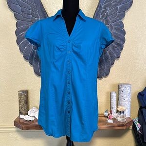 Reitmans Tunic Length Button Down Tee Shirt